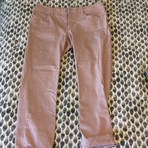 LOFT pale pink cropped jean